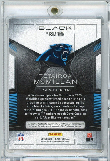 2025 Panini Black Tetairoa McMillan #RSMTMN /149 RPA Auto Rookie RC Football Card