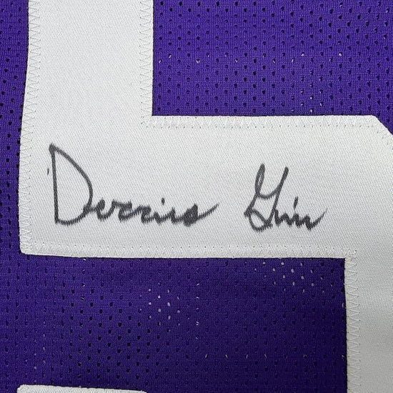 Framed Autographed/Signed Derrius Guice 35x39 LSU Purple College Football Jersey JSA COA