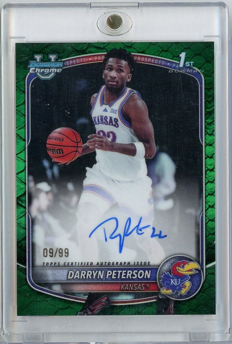 2025 Bowman U Chrome Darryn Peterson #CPADP /99 Green Reptilian Auto Rookie RC Basketball Card
