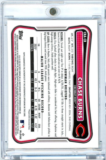 2026 Topps Bowman Chase Burns #CRACB Auto RC Rookie Baseball Card