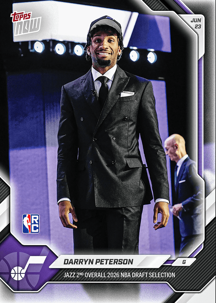 2026 Topps Now Darryn Peterson #DPET Jazz 2nd Overall 2026 NBA Draft Selection Utah Jazz Rookie RC Basketball Card