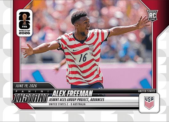 2026 Panini Instant FIFA World Cup Alex Freeman #67 USMNT Aces Group Project, Advances USA Rookie RC Soccer Card