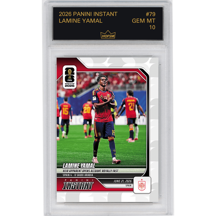 Graded 2026 Panini Instant FIFA World Cup Lamine Yamal #79 Heir Apparent Opens Account Royally Fast Spain Soccer Card HOFSM 10 Gem Mint