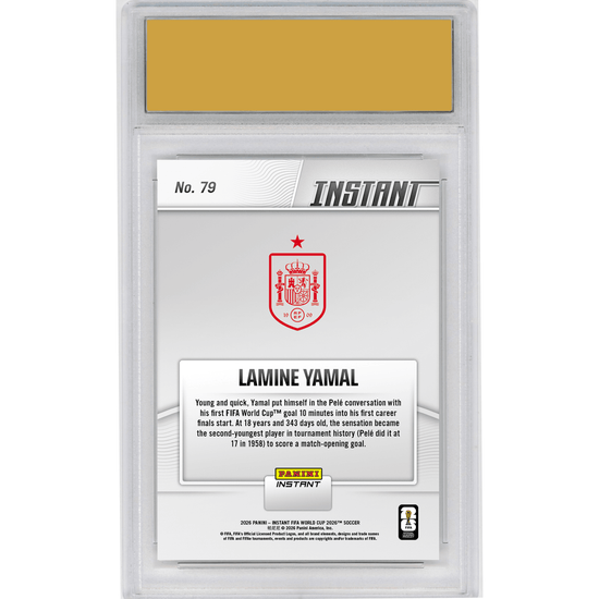Graded 2026 Panini Instant FIFA World Cup Lamine Yamal #79 Heir Apparent Opens Account Royally Fast Spain Soccer Card HOFSM 10 Gem Mint