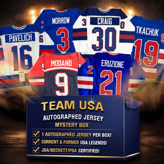 Autographed/Signed Team USA Olympic Hockey Jersey Mystery Box with PSA JSA or Beckett COA
