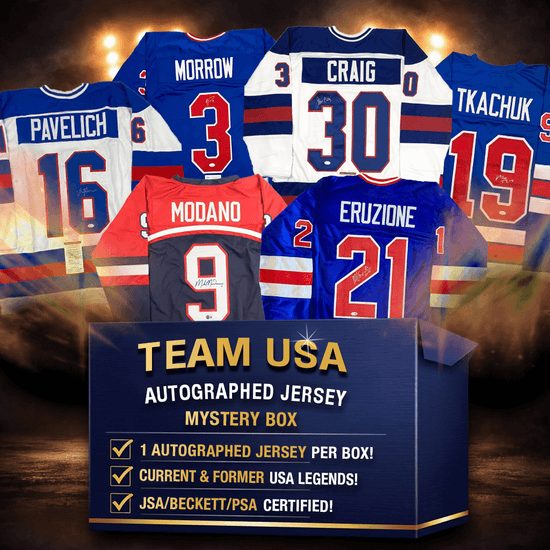 Autographed/Signed Team USA Olympic Hockey Jersey Mystery Box with PSA JSA or Beckett COA