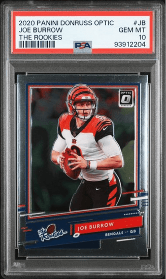 Graded 2020 Panini Donruss Optic Joe Burrow #JB The Rookies Rookie RC Football Card PSA 10 Gem Mint
