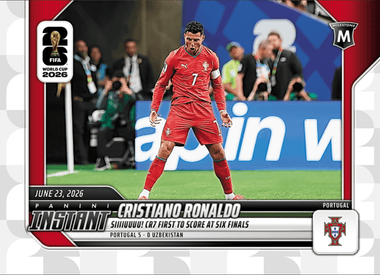 2026 Panini Instant FIFA World Cup Cristiano Ronaldo #99 SIIIIUUUU! CR7 First to Score at Six World Cups Portugal Soccer Card