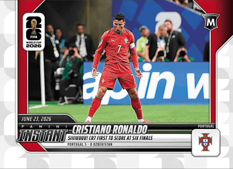 2026 Panini Instant FIFA World Cup Cristiano Ronaldo #99 SIIIIUUUU! CR7 First to Score at Six World Cups Portugal Soccer Card