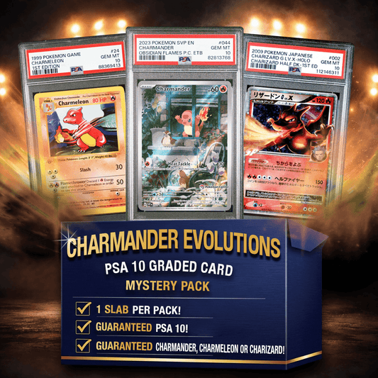 Charmander/Charmeleon/Charizard Evolutions PSA 10 Graded Pokemon Card Mystery Pack Trading Card Game