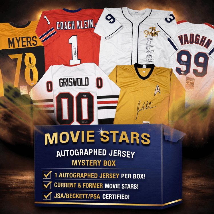 Autographed/Signed Movie Stars Jerseys Mystery Box with PSA JSA or Beckett COA