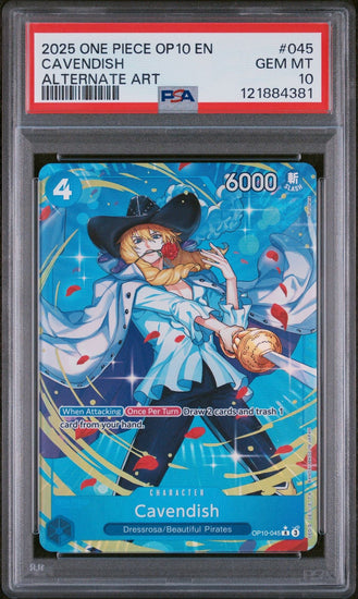 Graded 2025 One Piece Cavendish #045 Alt Art Trading Card Game PSA 10 Gem Mint