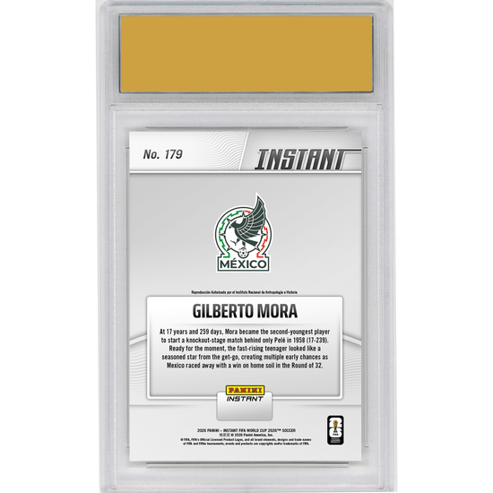 Graded 2026 Panini Instant FIFA World Cup Gilberto Mora #179 Electric El Nino Storms into Action Mexico Rookie RC Soccer Card HOFSM 10 Gem Mint