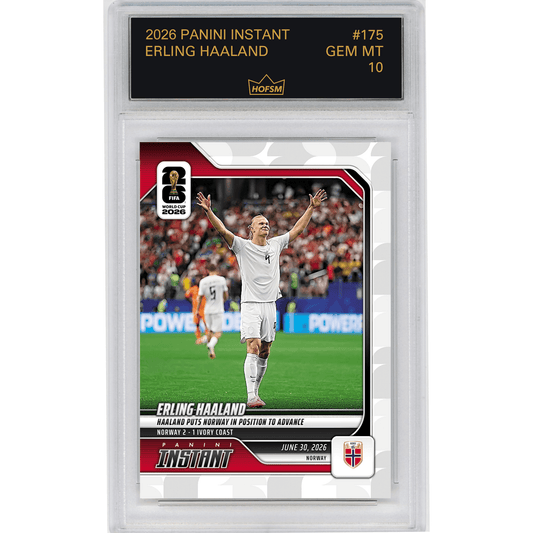 Graded 2026 Panini Instant FIFA World Cup Erling Haaland #175 Haaland Puts Norway in Position to Advance Norway Soccer Card HOFSM 10 Gem Mint