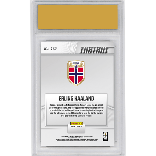 Graded 2026 Panini Instant FIFA World Cup Erling Haaland #175 Haaland Puts Norway in Position to Advance Norway Soccer Card HOFSM 10 Gem Mint