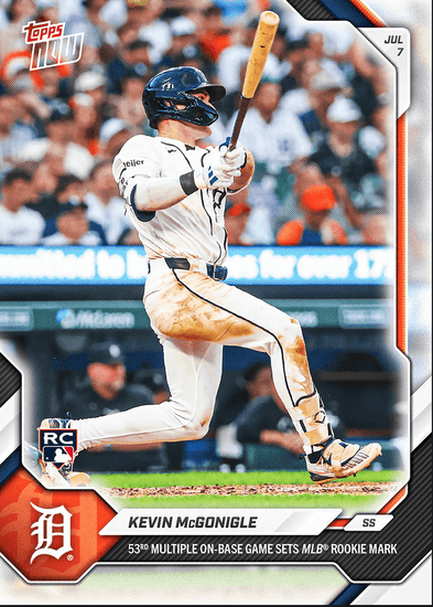 2026 Topps Now Kevin McGonigle #427 53rd Multiple On Base Game Sets MLB Rookie Mark Detroit Tigers Rookie RC Baseball Card