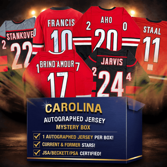 Autographed/Signed Carolina Hockey Jersey Mystery Box with PSA JSA or Beckett COA