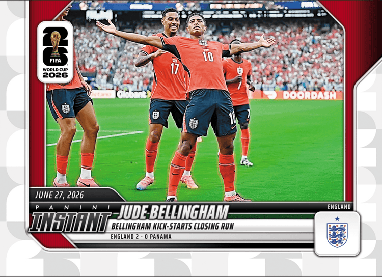 2026 Panini Instant FIFA World Cup Jude Bellingham #152 Bellingham Kick Starts Closing Run England Soccer Card
