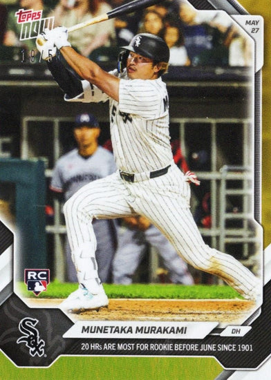 2026 Topps Now Munetaka Murakami #257 Gold Foil /50 20 Home Runs Are Most For Rookie Before June Since 1901 Chicago White Sox Rookie RC Baseball Card