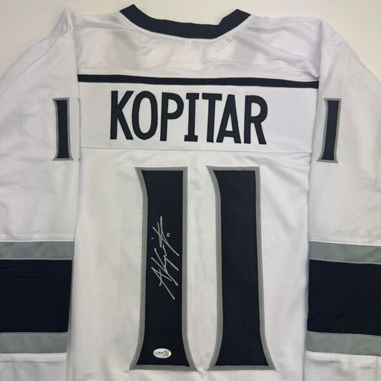 Autographed/Signed Anze Kopitar Los Angeles White Hockey Jersey JSA COA