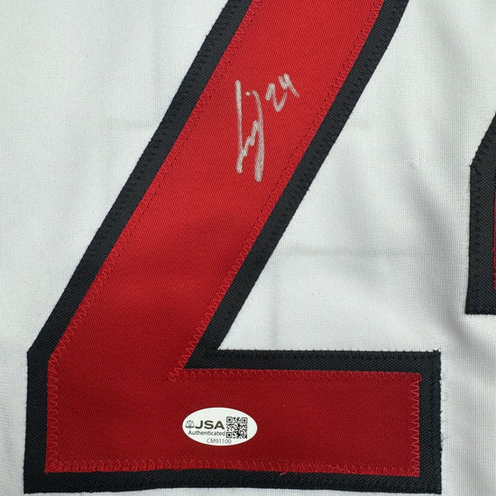 Autographed/Signed Seth Jarvis Carolina White Hockey Jersey JSA COA