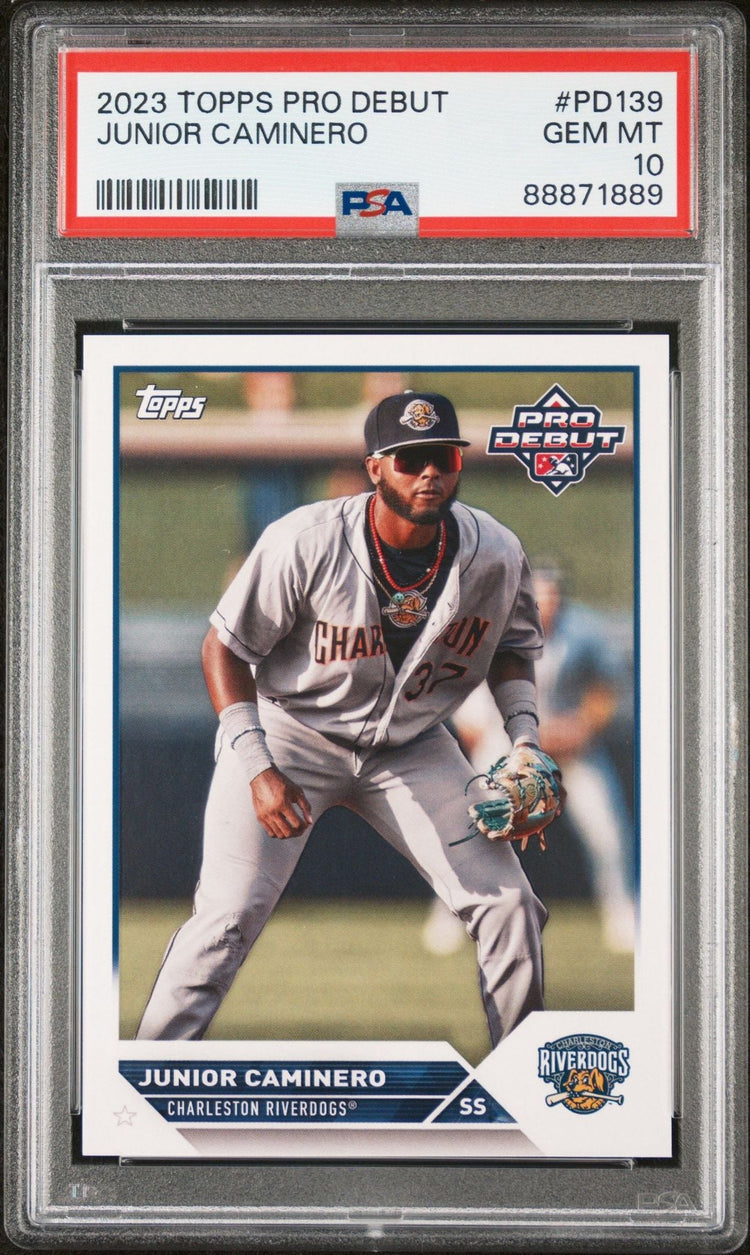 Graded 2023 Topps Pro Debut Junior Caminero #PD139 Rookie RC Baseball Card PSA 10 Gem Mint
