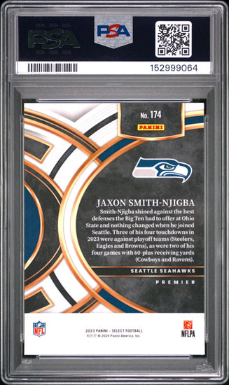 Graded 2023 Panini Select Jaxon Smith Njigba #174 Rookie RC Football Card PSA 10 Gem Mint