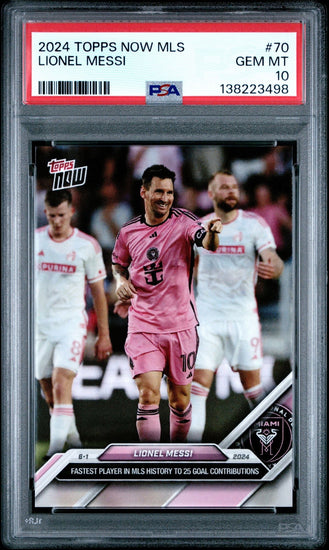 Graded 2024 Topps Now MLS Lionel Messi #70 Soccer Card PSA 10 Gem Mint