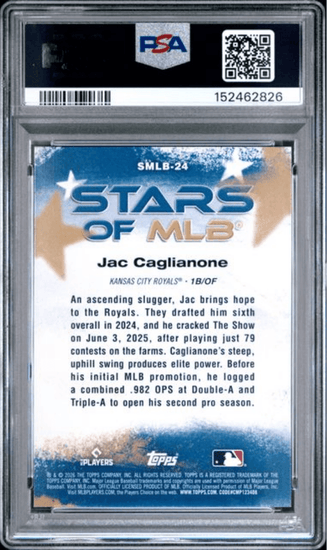 Graded 2026 Topps Jac Caglianone #24 Stars of MLB Rookie RC Baseball Card PSA 10 Gem Mint