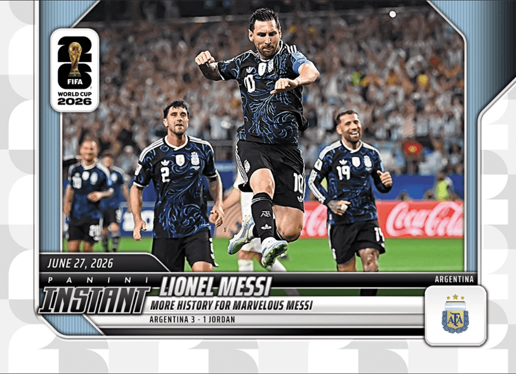 2026 Panini Instant FIFA World Cup Lionel Messi #160 More History For Marvelous Messi Argentina Soccer Card