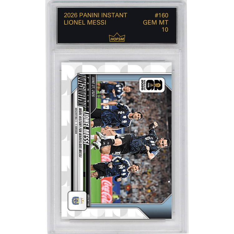 Graded 2026 Panini Instant FIFA World Cup Lionel Messi #160 More History For Marvelous Messi Argentina Soccer Card HOFSM 10 Gem Mint