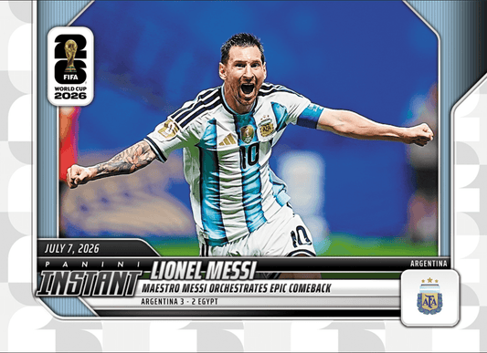 2026 Panini Instant FIFA World Cup Lionel Messi #217 Maestro Messi Orchestrates Epic Comeback Argentina Soccer Card
