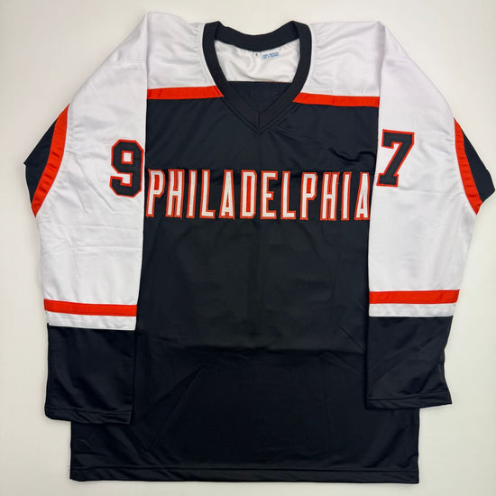 Autographed/Signed Jeremy Roenick Philadelphia Black Hockey Jersey Beckett BAS COA