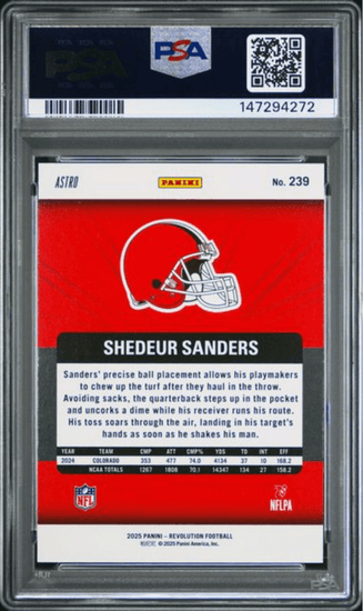 Graded 2025 Panini Revolution Shedeur Sanders #239 Red Astro Rookie RC Football Card PSA 10 Gem Mint