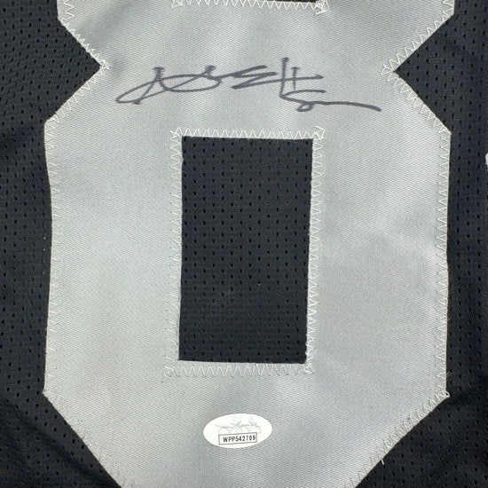 Autographed/Signed Antonio Brown Oakland Las Vegas Black Football Jersey JSA COA