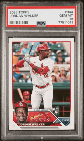 Graded 2023 Topps Jordan Walker #344 Rookie RC Baseball Card PSA 10 Gem Mint
