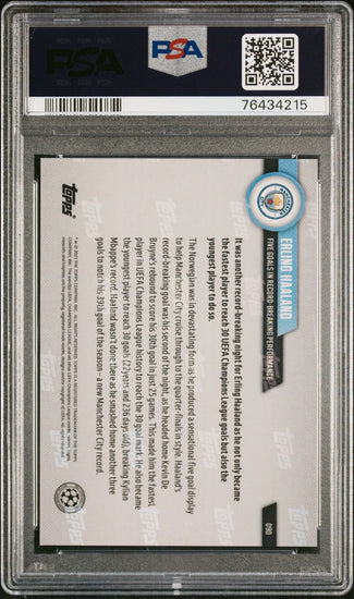 Graded 2022 Topps Now UCL Erling Haaland #90 UEFA Champions League 5 Goals Soccer Card PSA 10 Gem Mint