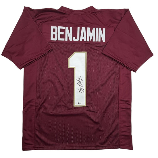 Autographed/Signed Kelvin Benjamin Florida State FSU Maroon College Football Jersey Beckett BAS COA