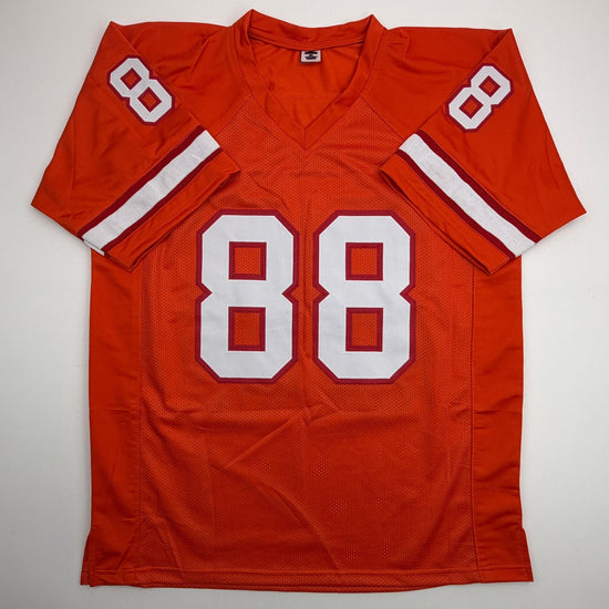 Autographed/Signed Jimmie Giles Tampa Bay Orange Football Jersey JSA COA