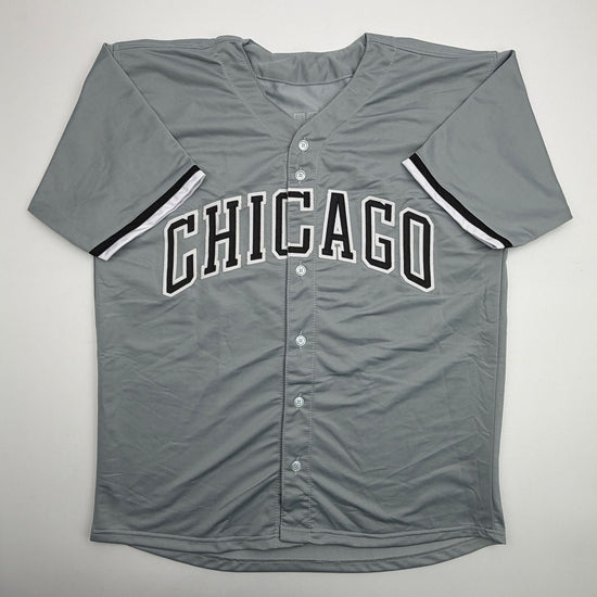Autographed/Signed Sam Antonacci Chicago Grey Baseball Jersey Beckett BAS COA