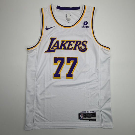 Autographed/Signed Luka Doncic Los Angeles Lakers White Authentic Basketball Jersey PSA/DNA COA
