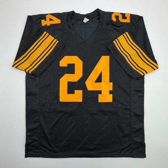 Autographed/Signed JT Thomas Pittsburgh Black Color Rush Football Jersey Beckett BAS COA