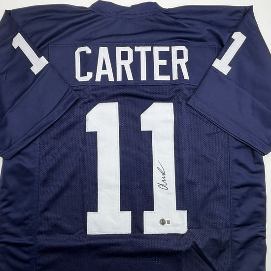 Autographed/Signed Abdul Carter Penn State Blue College Football Jersey Beckett BAS COA
