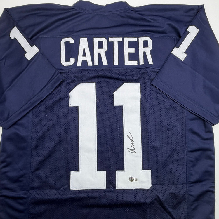 Autographed/Signed Abdul Carter Penn State Blue College Football Jersey Beckett BAS COA