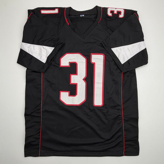 Autographed/Signed David Johnson Arizona Black Football Jersey Beckett BAS COA