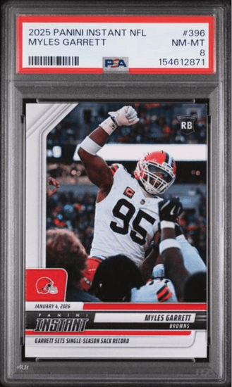 Graded 2025 Panini Instant Myles Garrett #396 Football Card PSA 8 Near Mint