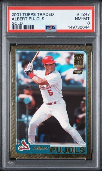 Graded 2001 Topps Traded Albert Pujols #T247 Gold Foil /2001 Rookie RC Baseball Card PSA 8 NM-MT