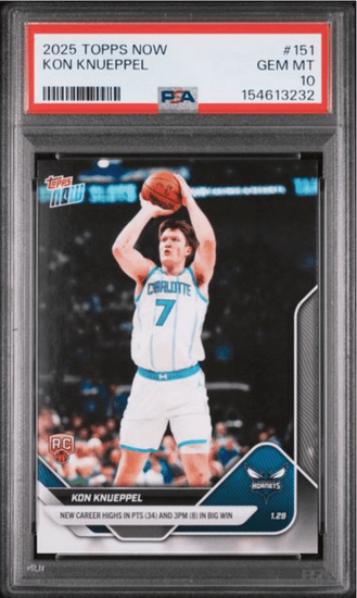 Graded 2025 Topps Now Kon Knueppel #151 Rookie RC Basketball Card PSA 10 Gem Mint