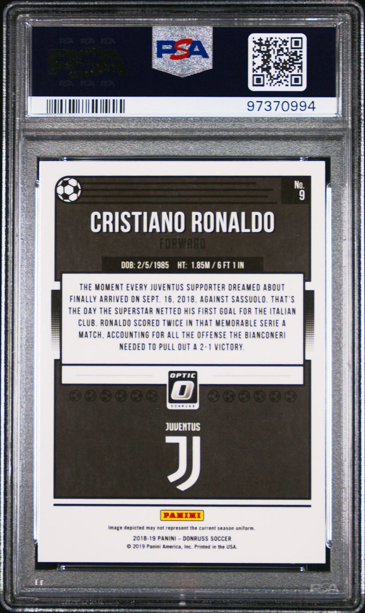 Graded 2018 Panini Donruss Optic Cristiano Ronaldo #9 Soccer Card PSA 10 Gem Mint