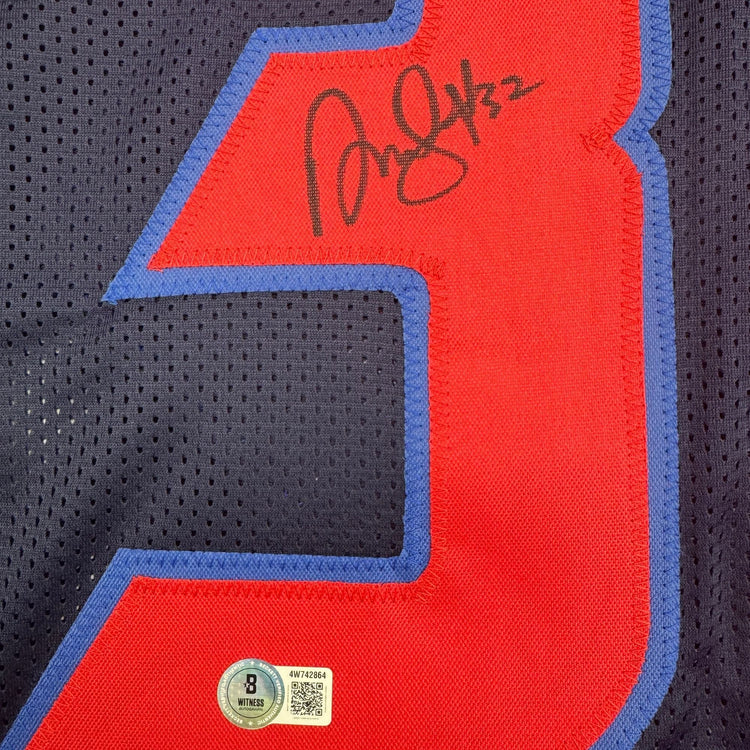 Autographed/Signed David Montgomery Houston Blue Alternate Football Jersey Beckett BAS COA